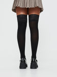 Thigh-high stocking with lace trim Good stretch, unlined 