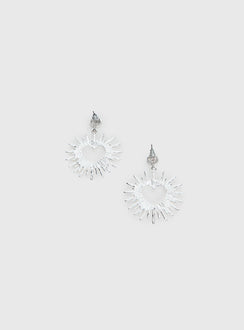 Manifest It Heart Earrings Silver