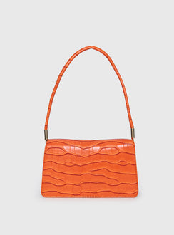 Moshe Croc Shoulder Bag Orange