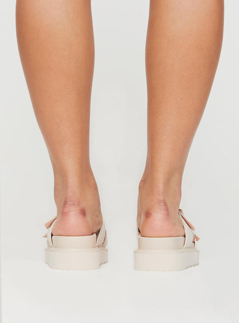 Ma Belle Sandals Cream Faux Suede