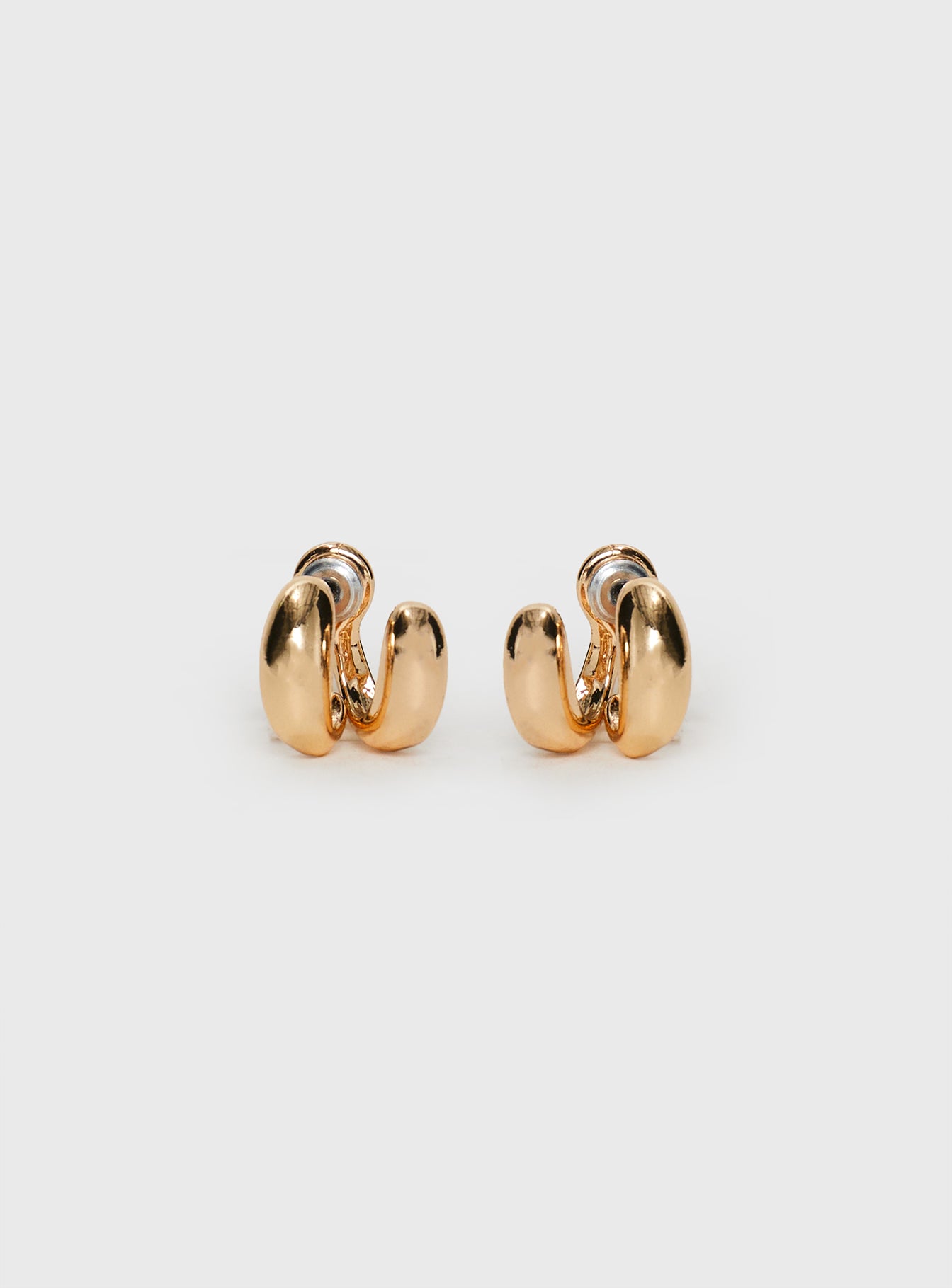 Gold-toned earrings Stud fastening, lightweight