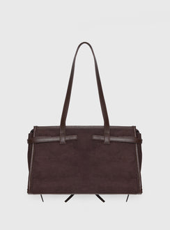 Beaming Bow Detail Shoulder Bag Brown