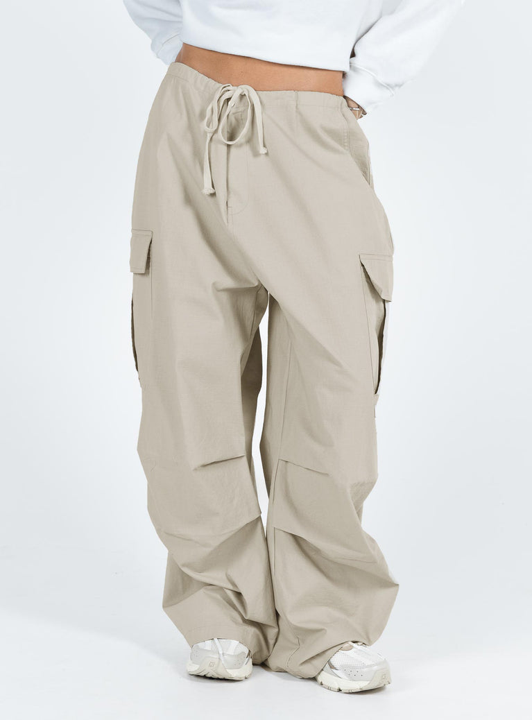 Princess Polly high-rise  Utility Pant Stone