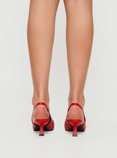 Denalia Pointed Toe Heels Red Matte