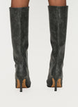 Cecil Knee High Boots Charcoal