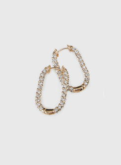 Merivale Diamante Earrings Gold