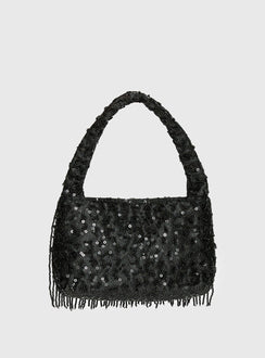 Kiss Goodbye Beaded Tassel Bag Black