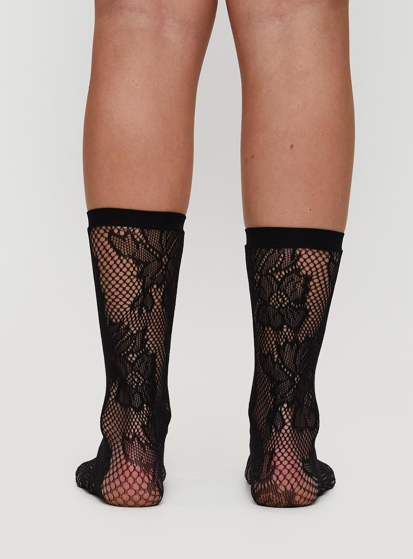 Whimsy Mid High Lace Socks Black