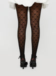 Inescapable Patterned Stockings Black