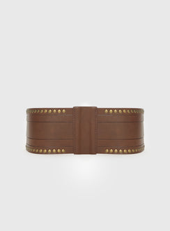 Vanish Faux Leather Belt Brown