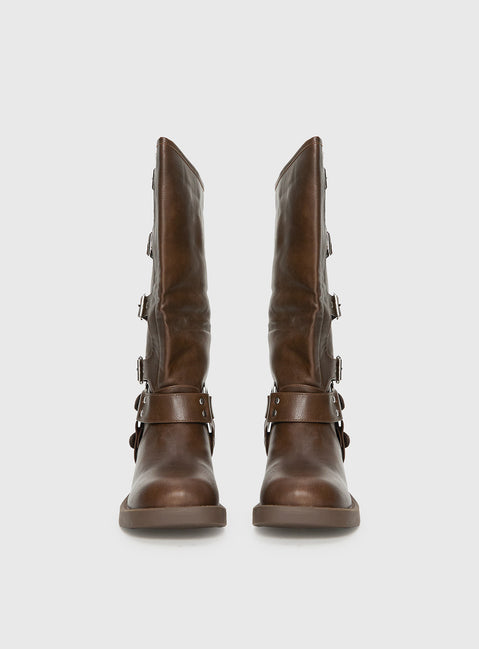 Buckle Down Boots Brown
