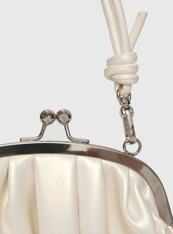 Clutch Silver-toned hardware, snap closure, fixed handle, removable crossbody strap, internal card slip