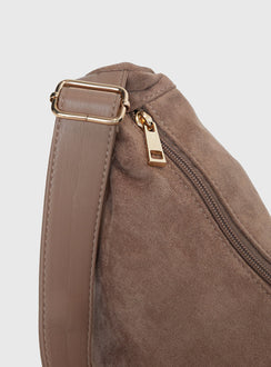 Ransom Faux Suede Shoulder Bag Taupe