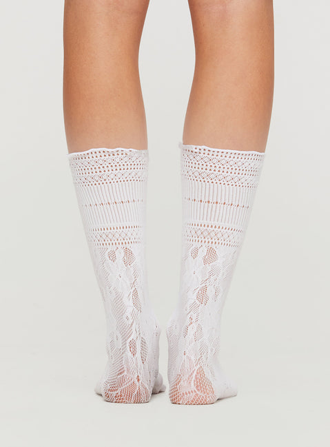 Arneway White Frill Sock White