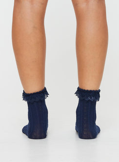 Knit socks Frill cuff, good stretch, sheer