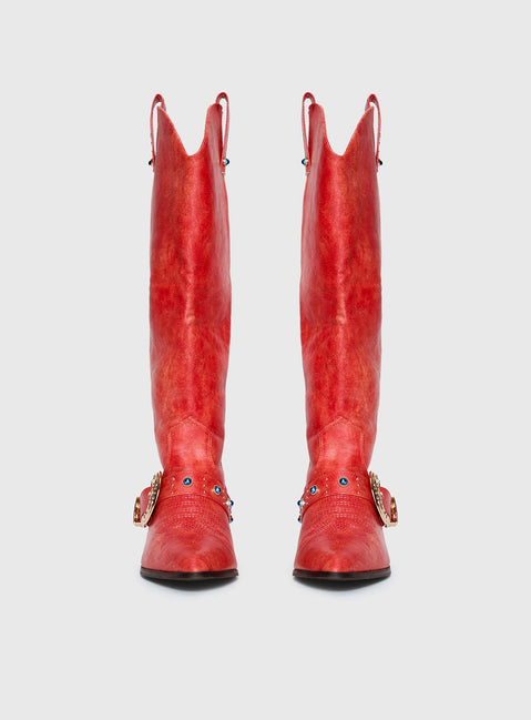 Rhode Cowboy Boots Red