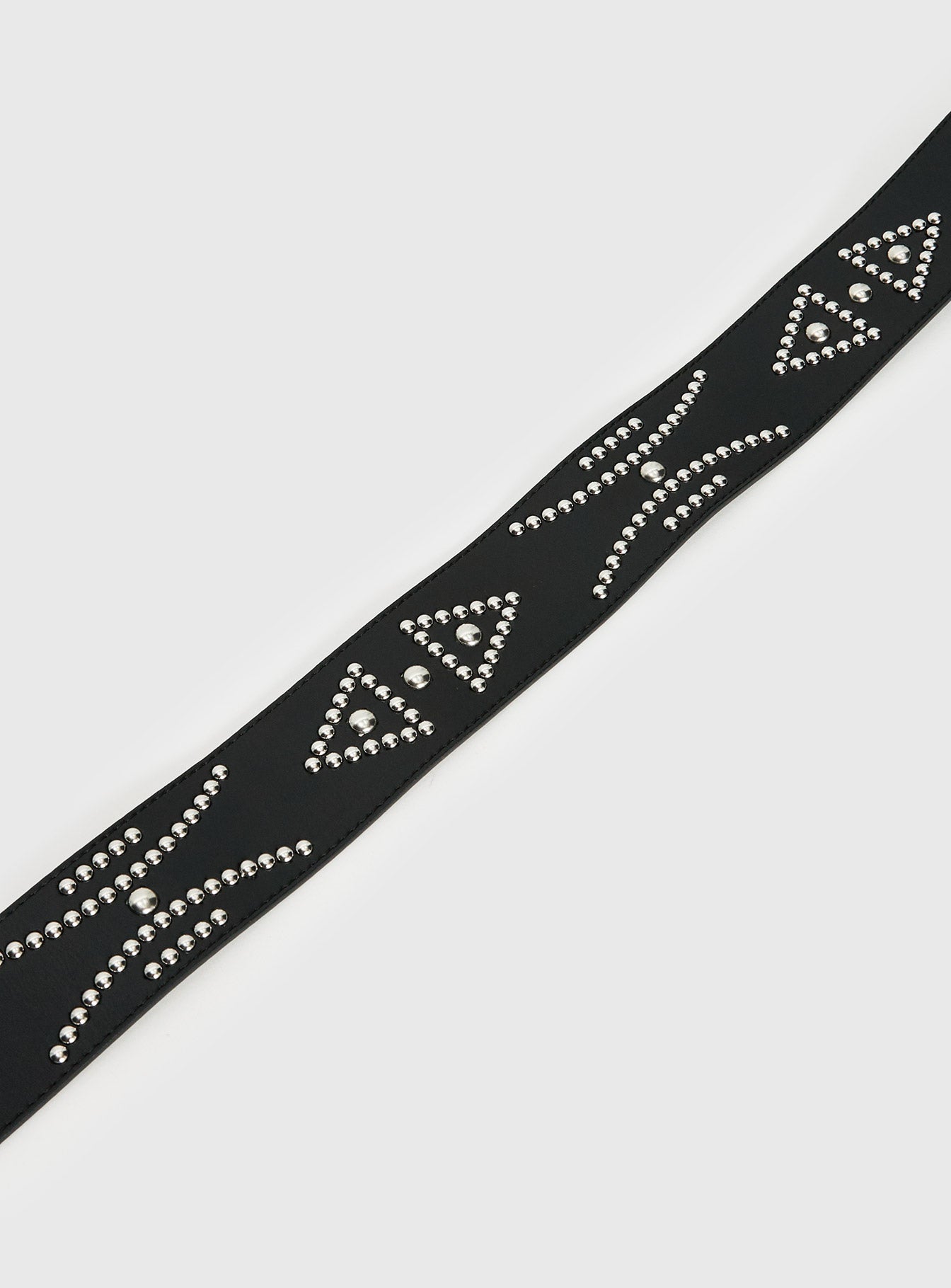 Jordynne Studded Faux Leather Belt Black / Silver