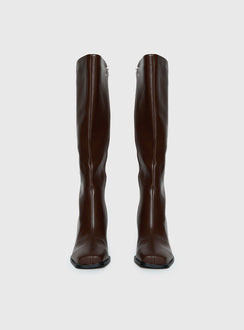 Renzo Knee High Boots Brown