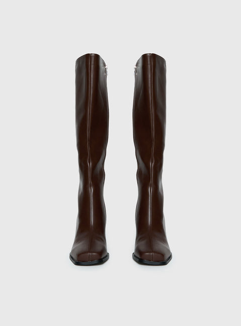 Renzo Knee High Boots Brown