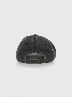Back To Back Distressed Cap Black