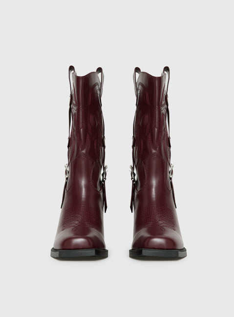 Cypress Western Boots Burgundy