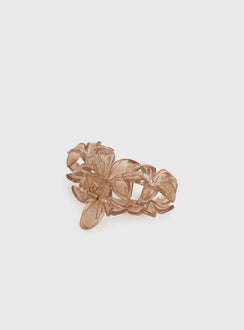 Radiant Beam Floral Hair Clip Brown