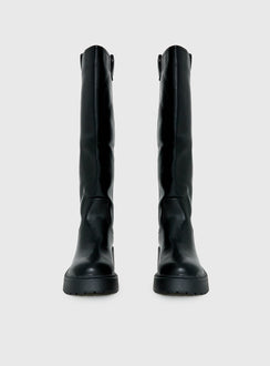 Lucia Knee High Boots Black