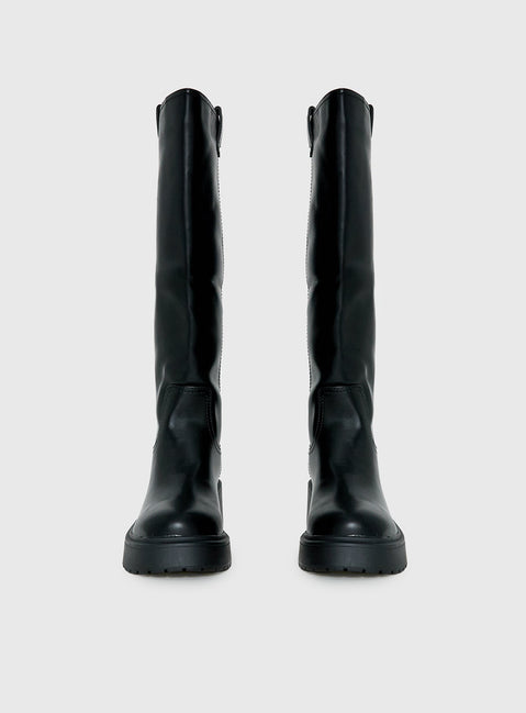Lucia Knee High Boots Black