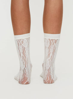 Affogato Lace Socks White