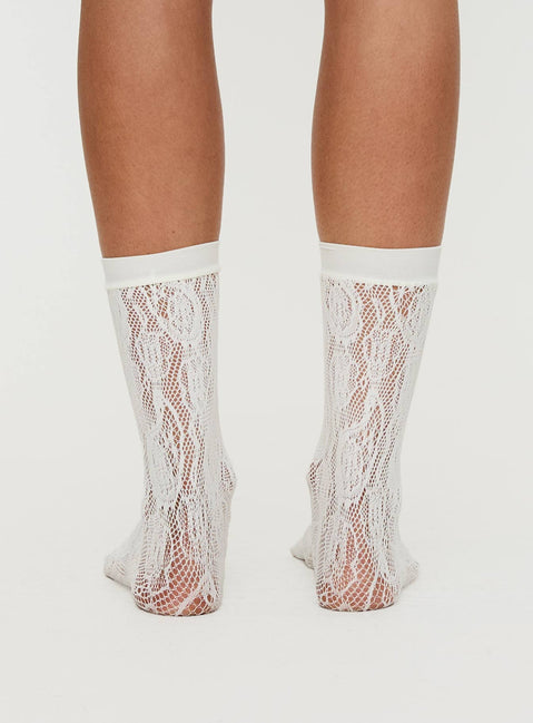 Affogato Lace Socks White