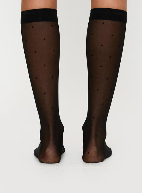 Audley Sheer Knee High Socks Black