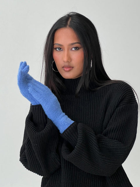 Prichard Fluffy Gloves Blue