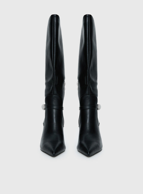 Billini Domineca Knee High Heeled Boots Black