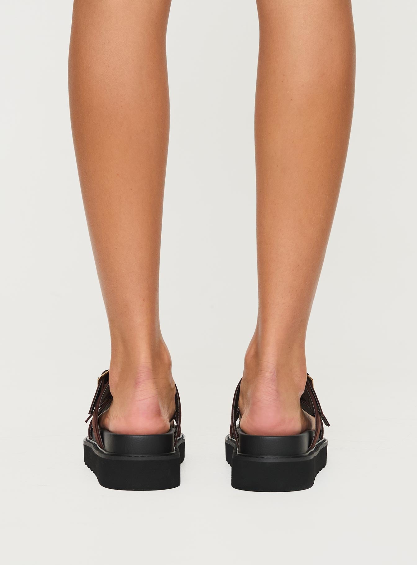 Sandals, double adjustable upper straps Chunky treaded sole, padded footbed