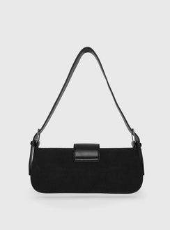 Addie Buckle Detail Shoulder Bag Black