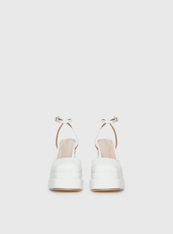 Alto Platform Heels Matte White