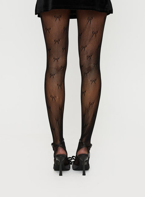 Nexus Bow Detail Stockings Black