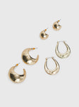 For The Weekend Earring Pack Gold