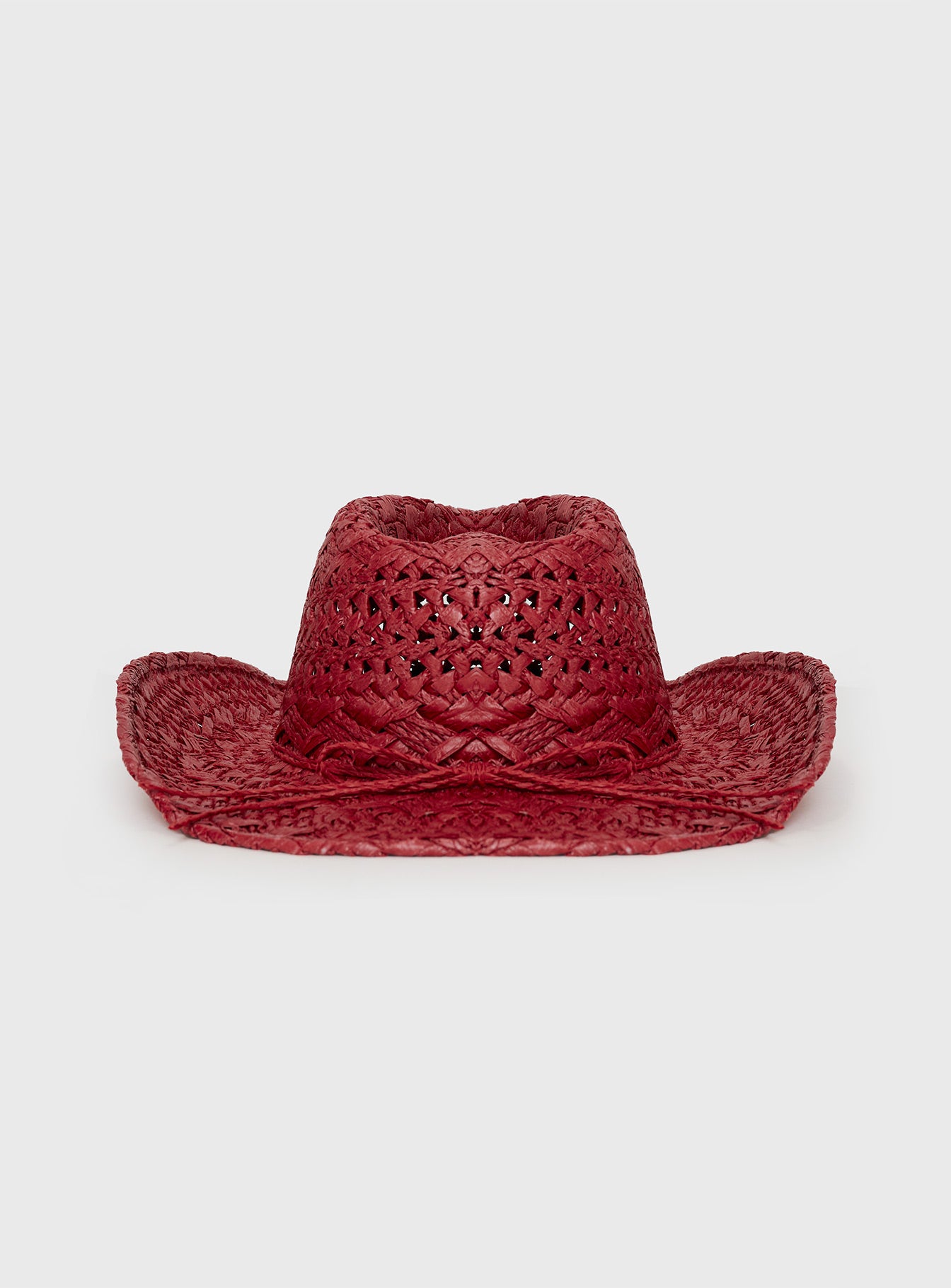 Straw cowboy hat Moulded brim, beaded detail