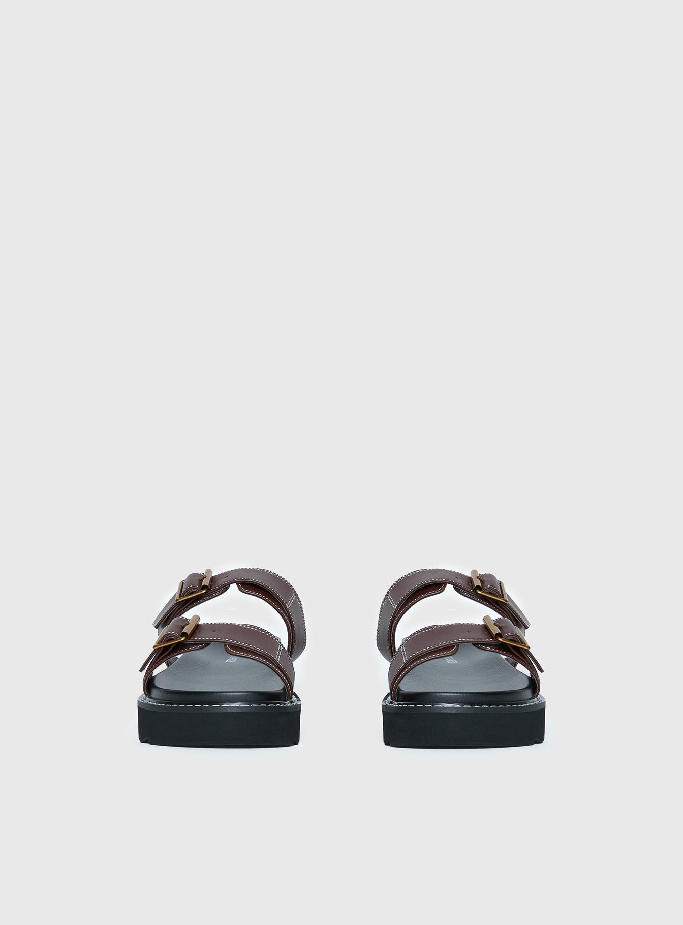 Ma Belle Sandals Contrast Stitch Chocolate