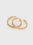 Gold-toned earrings Hoop style, stud fastening