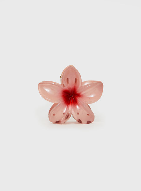 Frangipani Hair Clip Pink