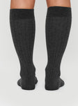 Autumnal Knee High Socks Grey