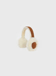 Brown and cream furry ear muffs