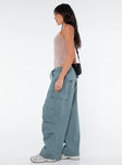 Princess Polly high-rise  Utility Pants Slate