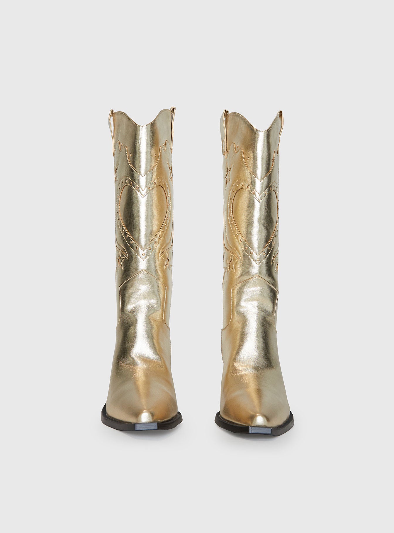 Billini Everlyn Cowboys Boots Gold Metallic