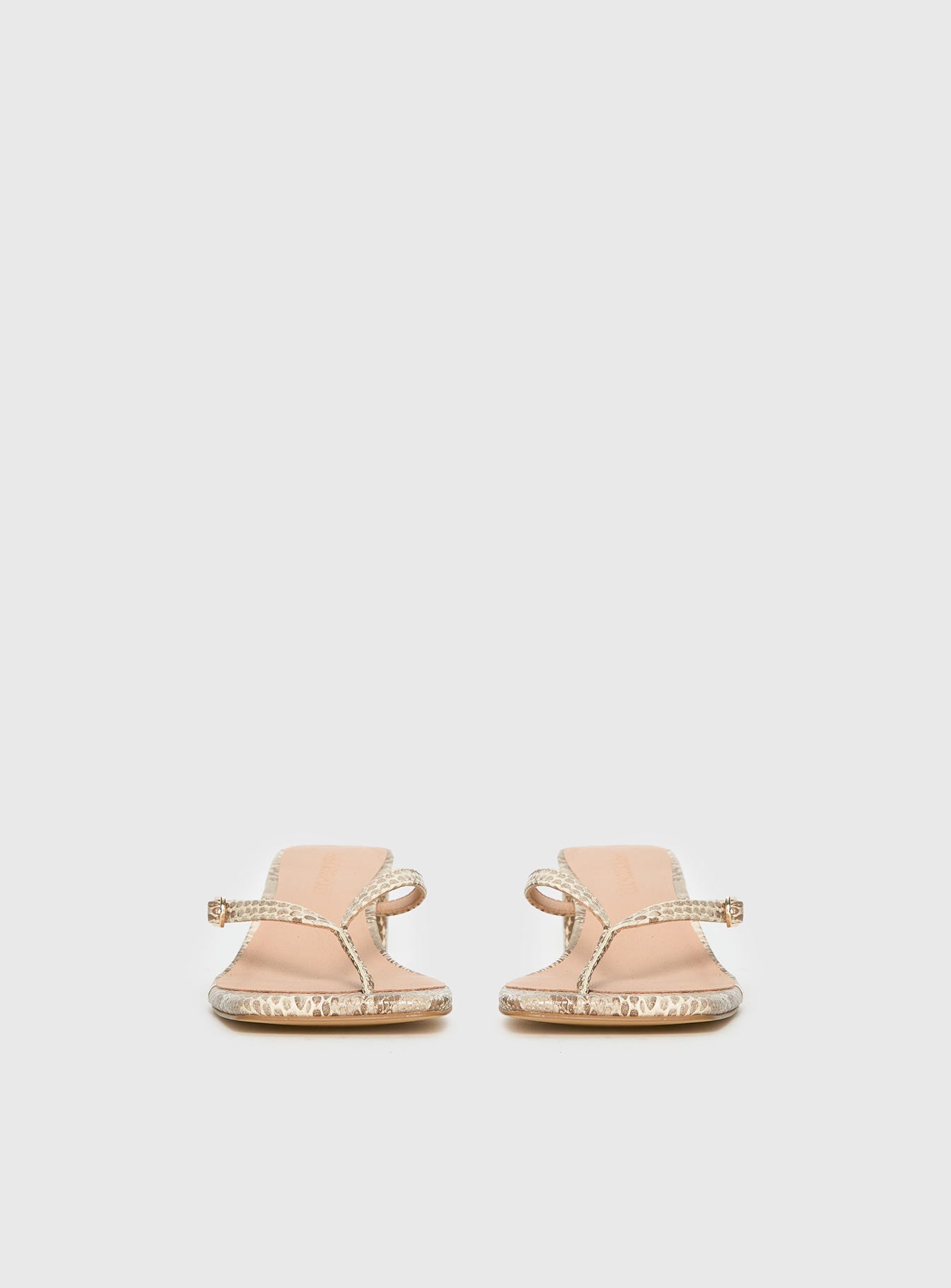 Veyla Square Toe Thong Heels Snake