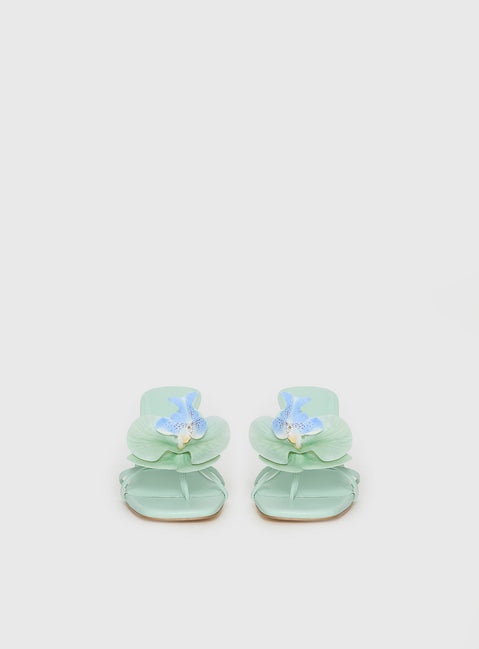 Azira Flower Detail Heels Blue
