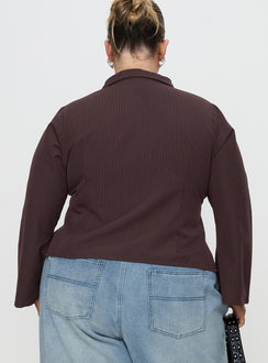 Anni Nadelstreifenhemd Braun Curve
