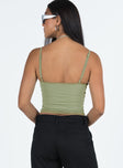 product Princess Polly Sleeveless Asymmetric Neckline  Premier Layered Tank Top Green